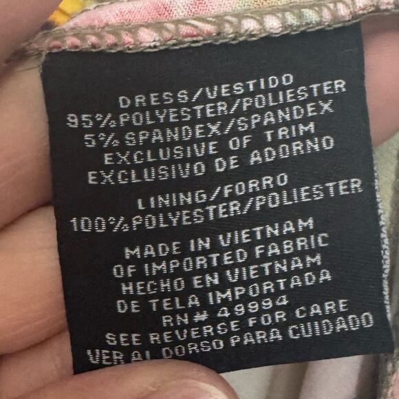 R&M Richard’s Floral Wrap Style V-Neck Short Sleeve Knee Length Dress Womens 8 - Picture 5 of 7